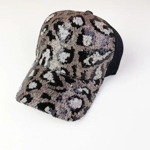 NWT Animal print sequin cap